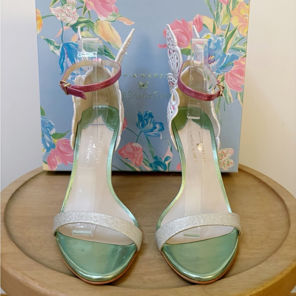 New Sophia Webster x LoveShackFancy Chiara Butterfly Heels - Picture 9 of 13